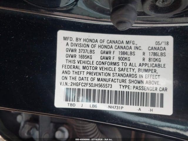 2018 HONDA CIVIC LX 9