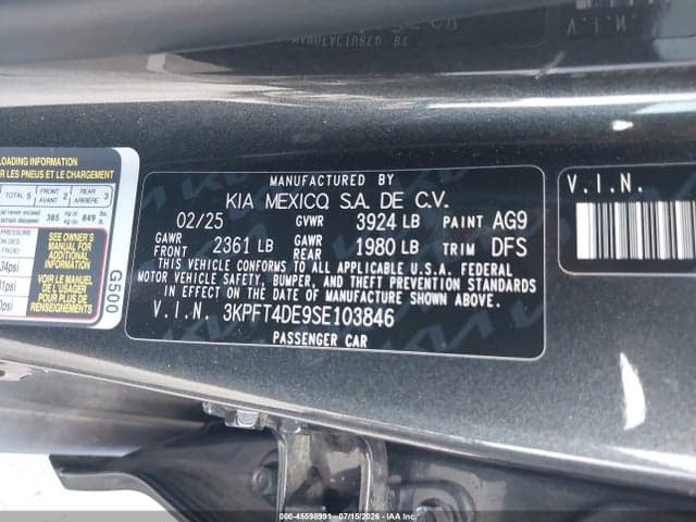 2025 KIA K4 LXS 9
