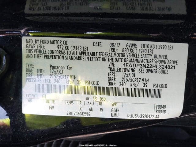 2017 FORD FOCUS TITANIUM 9