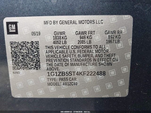 2019 CHEVROLET MALIBU 1LS 9