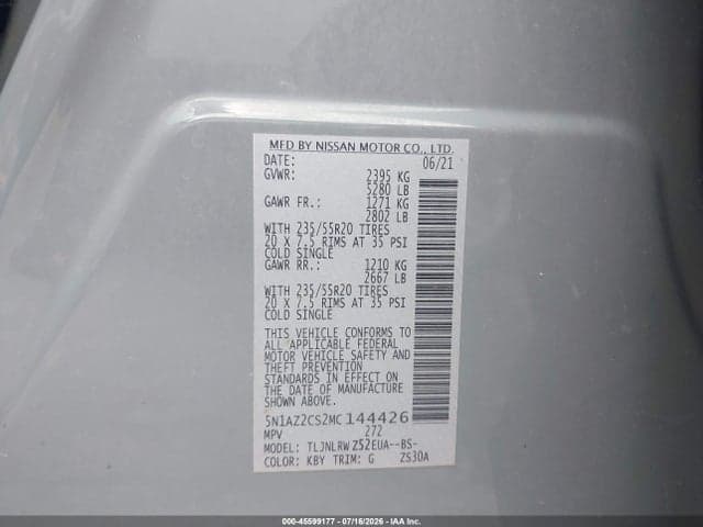 2021 NISSAN MURANO SL INTELLIGENT AWD 9