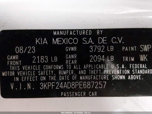 2023 KIA FORTE LXS 9
