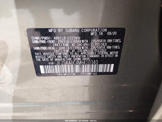 2021 SUBARU FORESTER LIMITED 9