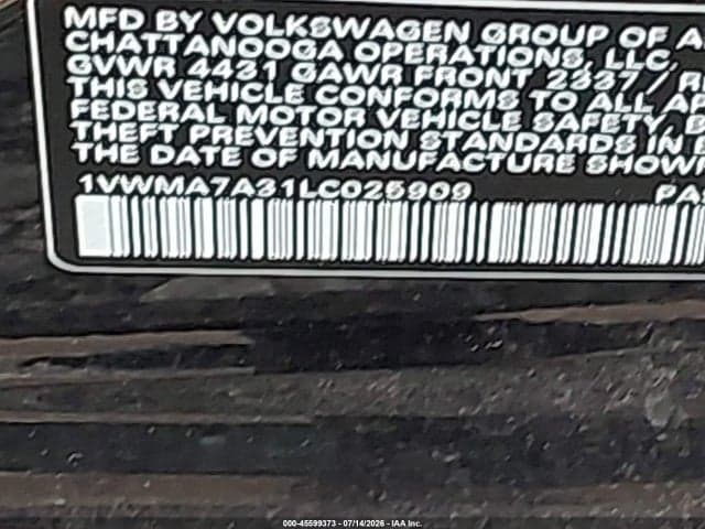 2020 VOLKSWAGEN PASSAT 2.0T R-LINE 9