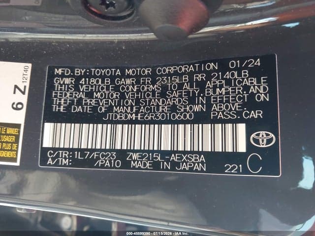 2024 TOYOTA COROLLA HYBRID SE 9
