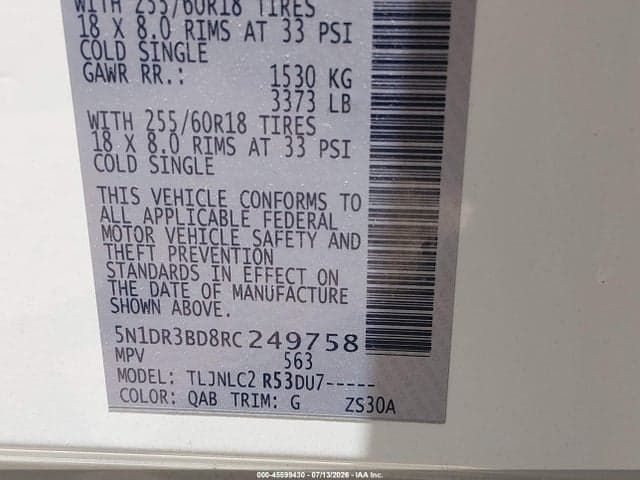 2024 NISSAN PATHFINDER SV 4WD 9