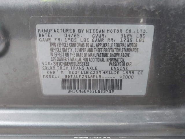 2025 NISSAN VERSA 1.6 SV 9