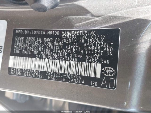 2017 TOYOTA COROLLA LE 9