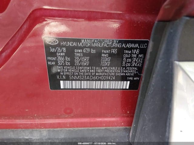 2019 HYUNDAI SANTA FE SE 9