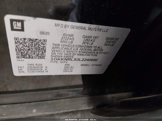 2020 GMC ACADIA FWD SLE 9