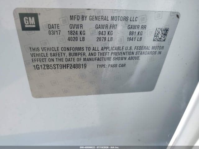 2017 CHEVROLET MALIBU LS 9
