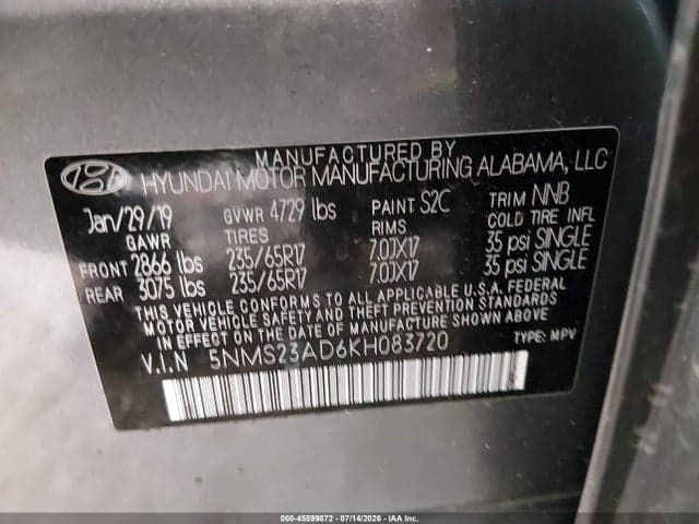 2019 HYUNDAI SANTA FE SE 9
