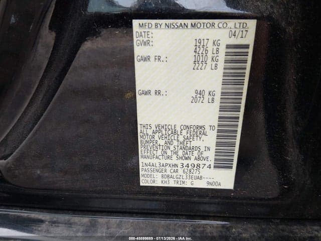 2017 NISSAN ALTIMA 2.5 S 9