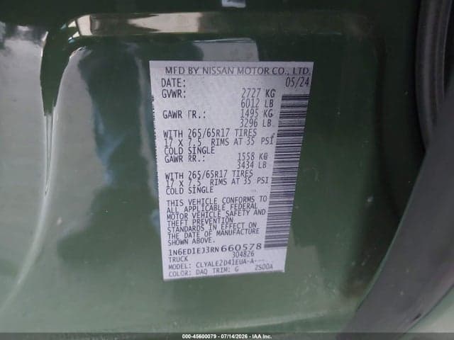 2024 NISSAN FRONTIER SL 4X2 9