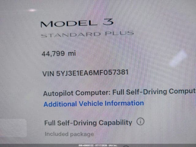 2021 TESLA MODEL 3 STANDARD RANGE PLUS REAR-WHEEL DRIVE 16