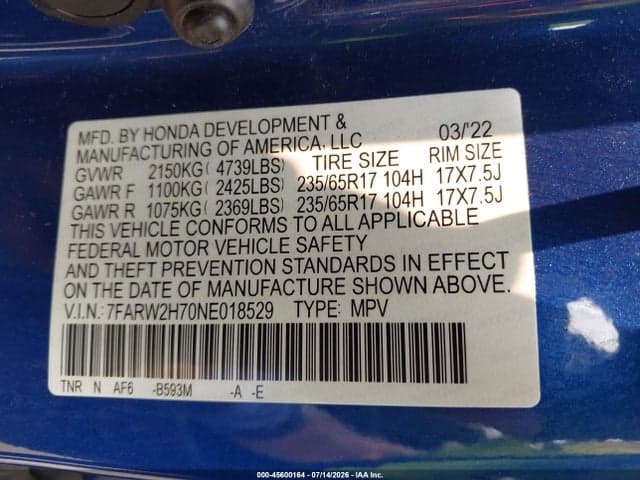 2022 HONDA CR-V AWD SPECIAL EDITION 9