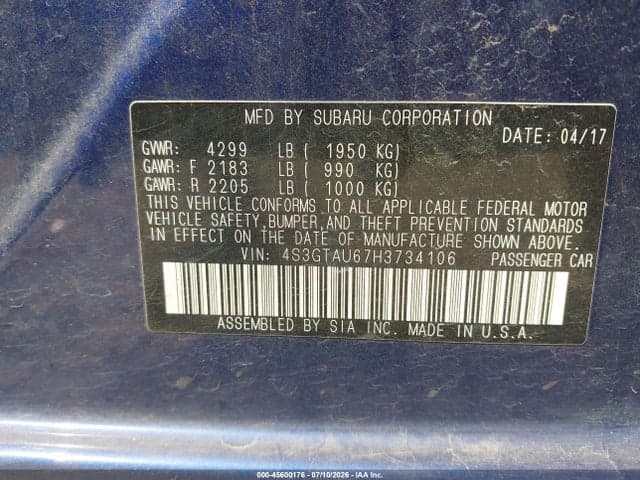2017 SUBARU IMPREZA 2.0I LIMITED 9
