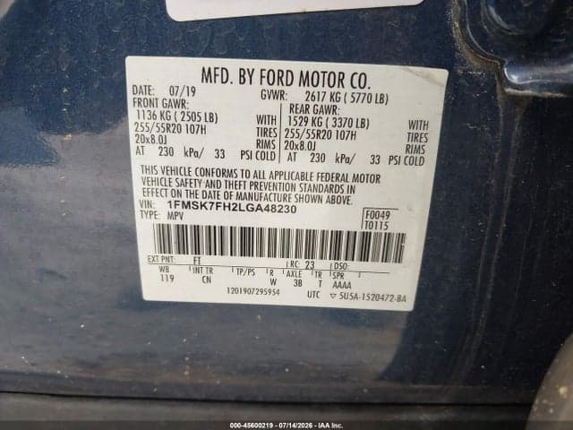 2020 FORD EXPLORER LIMITED 9