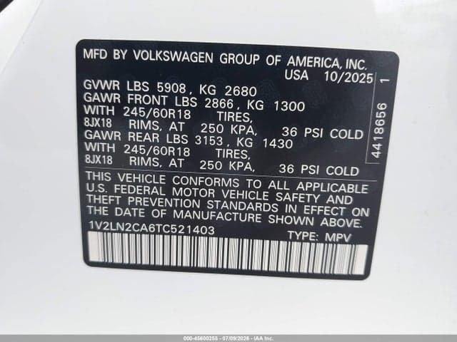 2026 VOLKSWAGEN ATLAS SE 9