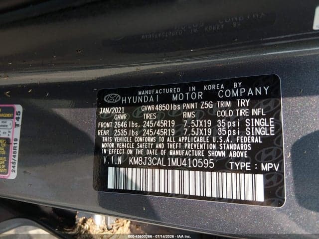 2021 HYUNDAI TUCSON SPORT 9