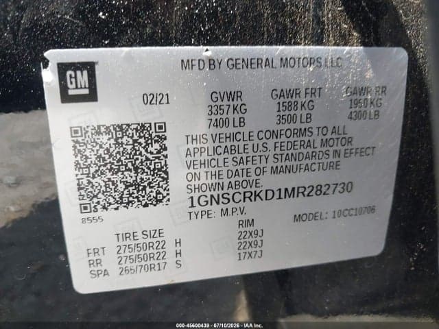 2021 CHEVROLET TAHOE 2WD RST 9