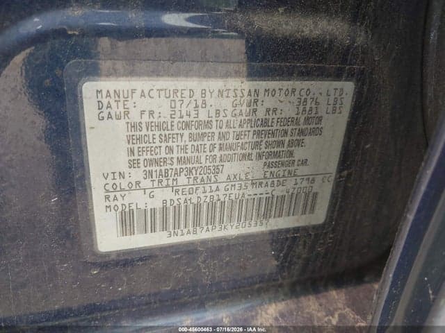 2019 NISSAN SENTRA SV 9