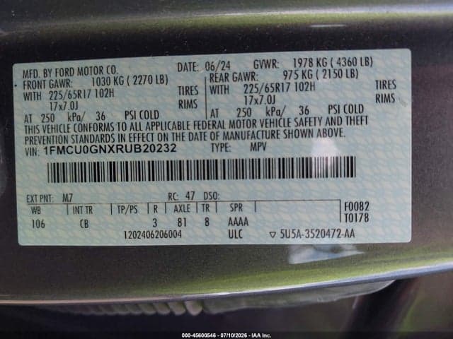 2024 FORD ESCAPE ACTIVE 9
