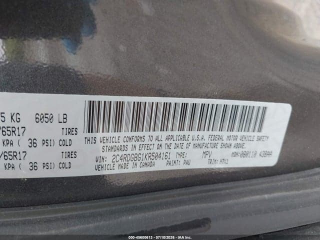2019 DODGE GRAND CARAVAN SE 9
