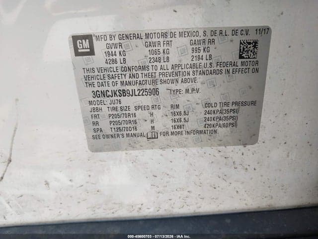 2018 CHEVROLET TRAX LS 3