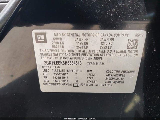 2017 CHEVROLET EQUINOX LS 9