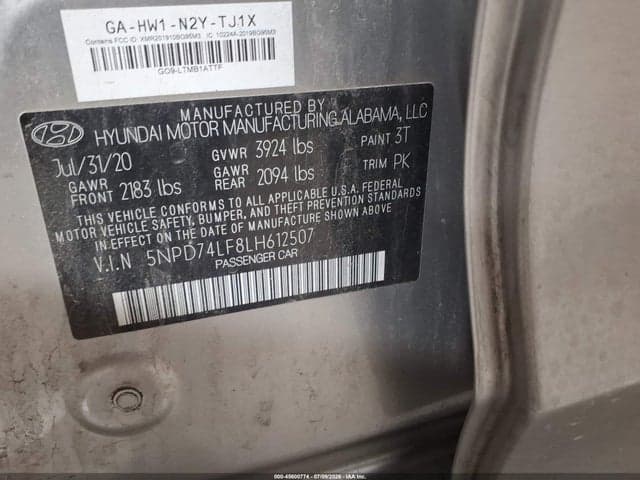 2020 HYUNDAI ELANTRA SE 9