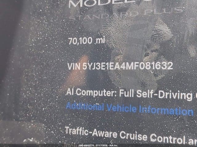 2021 TESLA MODEL 3 STANDARD RANGE PLUS REAR-WHEEL DRIVE 9