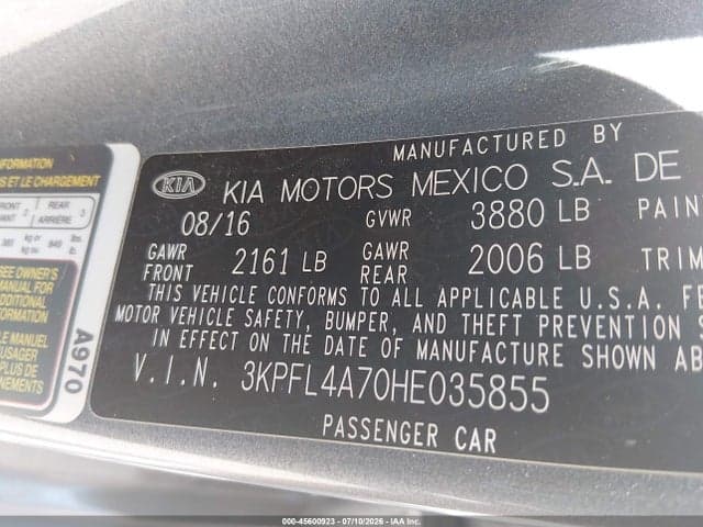 2017 KIA FORTE S 9