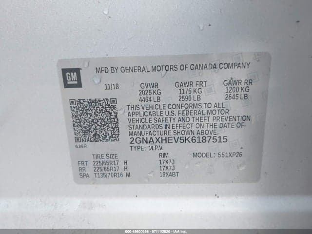 2019 CHEVROLET EQUINOX LS 9