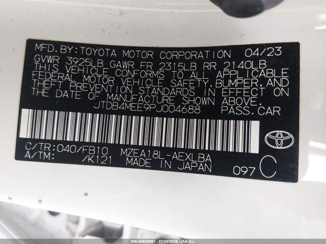 2023 TOYOTA COROLLA LE 9