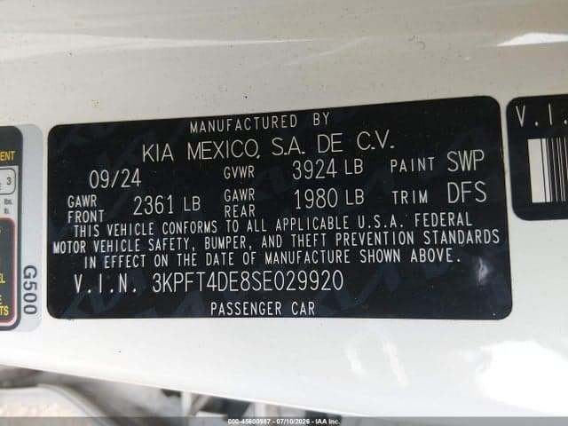 2025 KIA K4 LXS 9