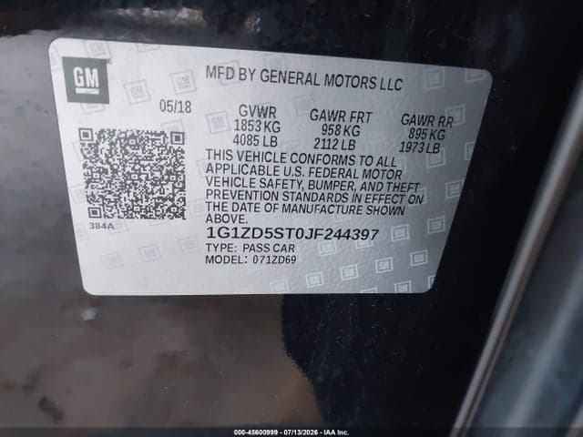 2018 CHEVROLET MALIBU LT 9
