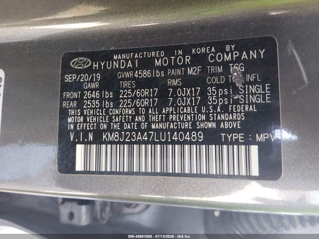 2020 HYUNDAI TUCSON SE 9