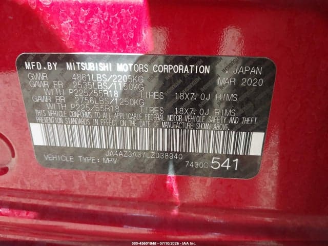 2020 MITSUBISHI OUTLANDER ES 2.4 S-AWC 9