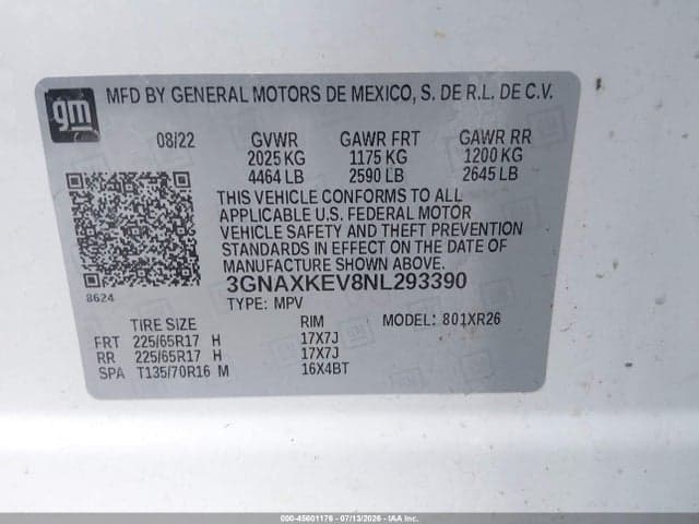2022 CHEVROLET EQUINOX FWD LT 9