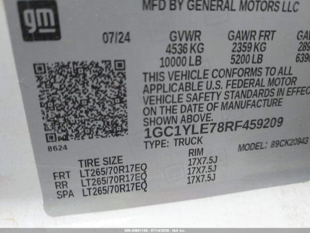 2024 CHEVROLET SILVERADO 2500HD 4WD LONG BED WORK TRUCK 9