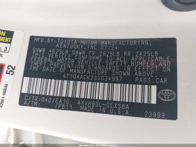 2025 TOYOTA CAMRY SE 9