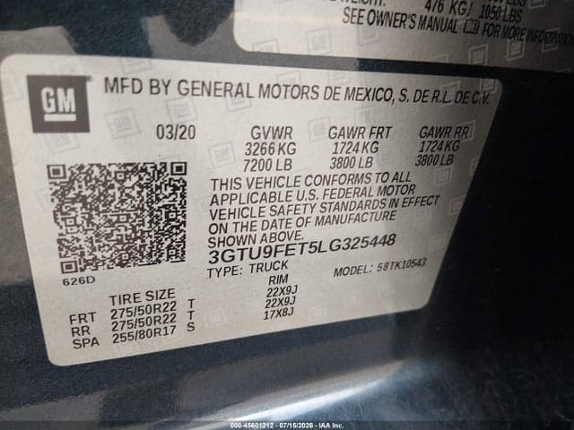 2020 GMC SIERRA 1500 4WD SHORT BOX DENALI 9