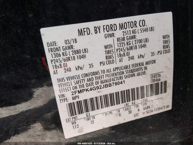 2018 FORD EDGE SE 9