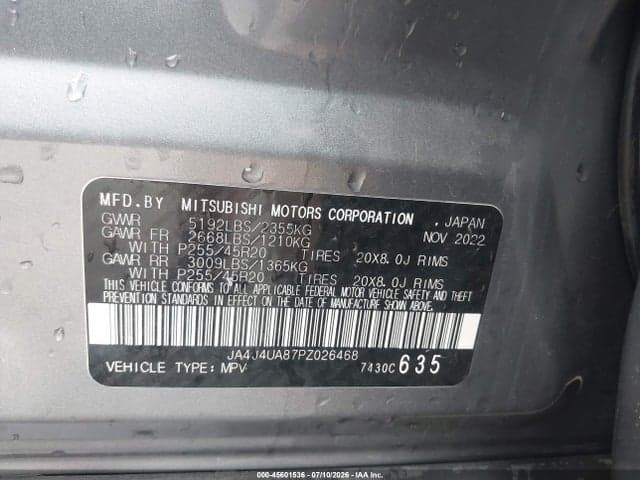 2023 MITSUBISHI OUTLANDER RALLIART S-AWC/SE 2.5 S-AWC/SE BLACK EDITION S-AWC/SE SPECIAL EDITIONT S-AWC 9