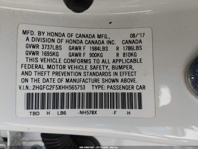 2017 HONDA CIVIC LX 9