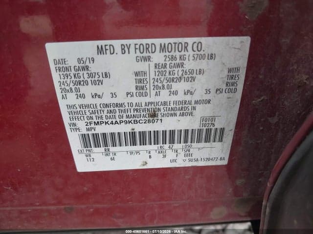 2019 FORD EDGE ST 9