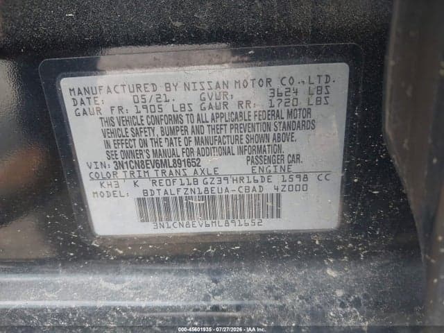 2021 NISSAN VERSA SV XTRONIC CVT 9
