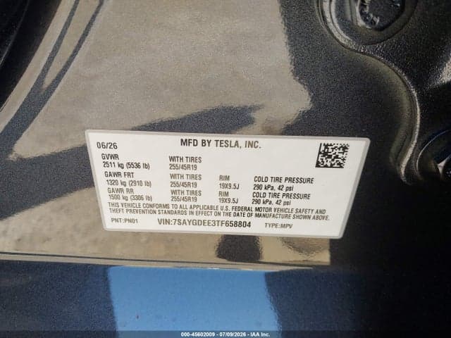 2026 TESLA MODEL Y ALL-WHEEL DRIVE/LONG RANGE LAUNCH SERIES/PREMIUM ALL-WHEEL DRIVE 9