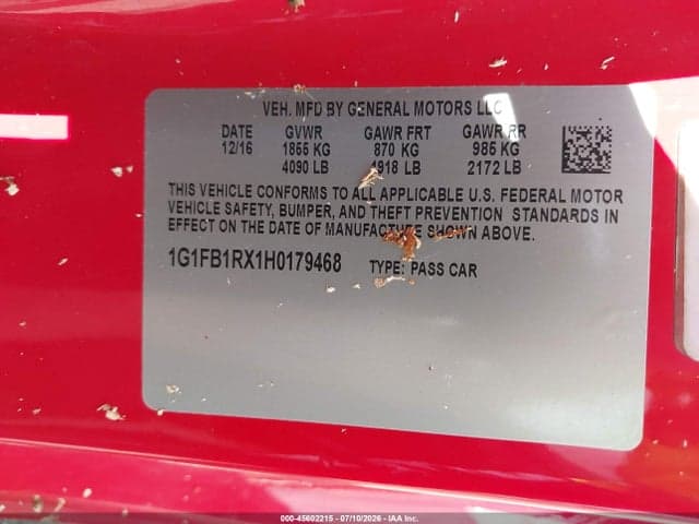 2017 CHEVROLET CAMARO 1LT 9